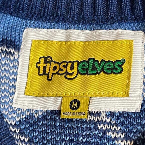 Tipsy Elves Romantic Bigfoot w Mistletoe & Roses Ugly Christmas Sweater Size M - Picture 4 of 5